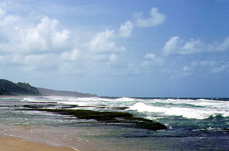 Sand & surf north of Bathsheba. Barbados.