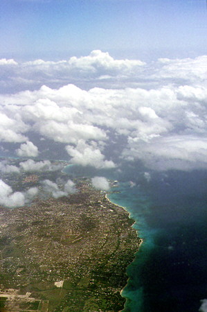 Bridgetown from the air. Barbados.