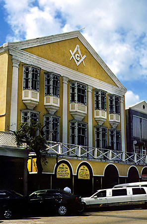 Masonic Building on Bay St. (1885). Nassau, The Bahamas.