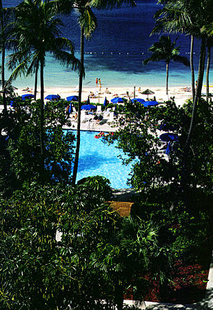 British Colonial Hilton pool & beach. Nassau, The Bahamas.