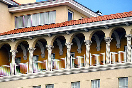 Balcony of British Colonial Hilton. Nassau, The Bahamas.