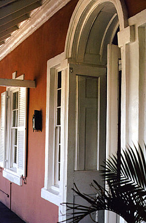 Balcony entrance of Graycliff House. Nassau, The Bahamas.