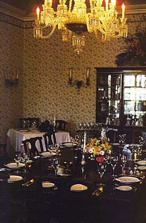 Dining room of Graycliff House. Nassau, The Bahamas.