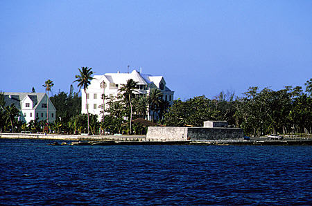 Fort Montagu , named after Duke of Montagu, now overshadowed by other buildings. Nassau, The Bahamas.