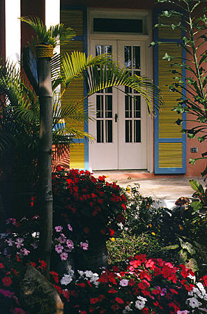 Front door of Doongalik Studios. Nassau, The Bahamas.