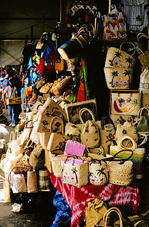 Baskets for sale in Straw Market. Nassau, The Bahamas.