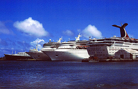 Cruise ships harbor. Nassau, The Bahamas.