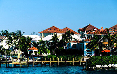Variety of mansions on Paradise Island. The Bahamas.