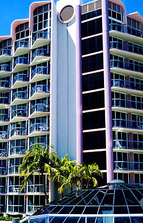Hotel tower of Marriott Resort on Cable Beach. The Bahamas.