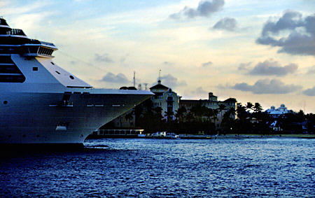 Cruise ships & British Colonial Hilton. Nassau, The Bahamas.
