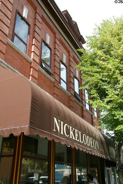 Revelstoke Nickelodeon Museum (111 First St. W) in former McKinnon's Pool Hall (1911). Revelstoke, BC.