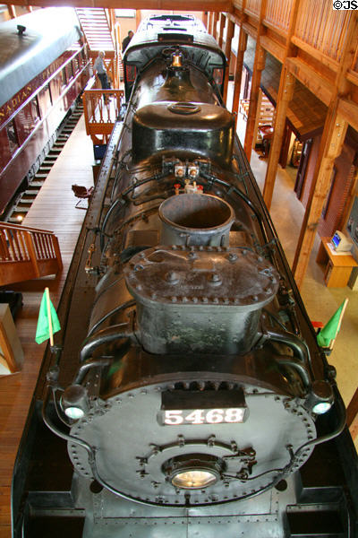 Steam locomotive 5468 (1948) by Montreal Locomotive Works at Revelstoke Railway Museum. Revelstoke, BC.