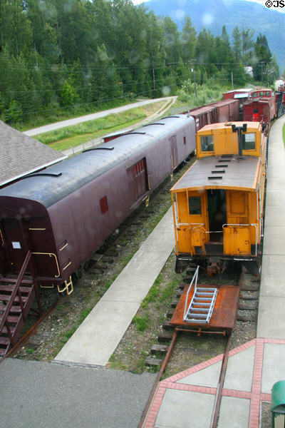 Heritage rolling stock at Revelstoke Railway Museum. Revelstoke, BC.
