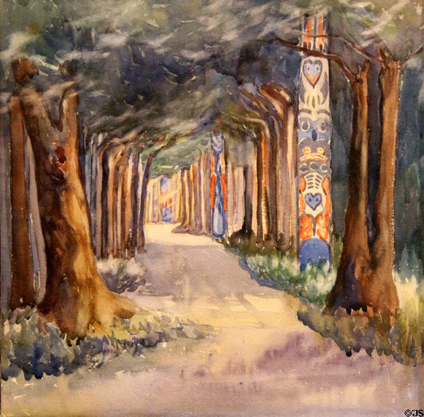 Totem Walk at Sitka painting (1907) by Emily Carr at Art Gallery of Greater Victoria. Victoria, BC.