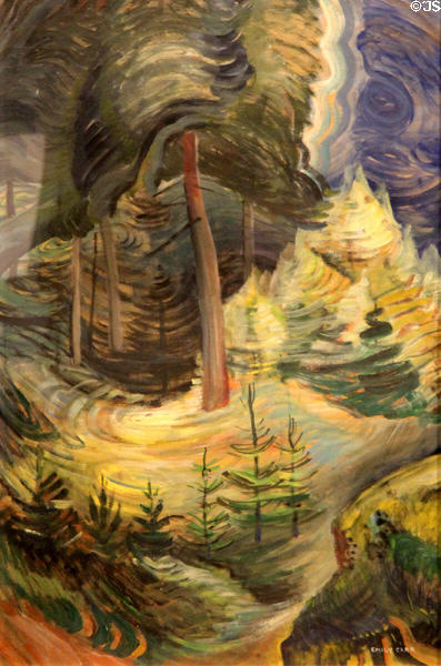 B.C. Forest painting (c1938-9) by Emily Carr at Art Gallery of Greater Victoria. Victoria, BC.