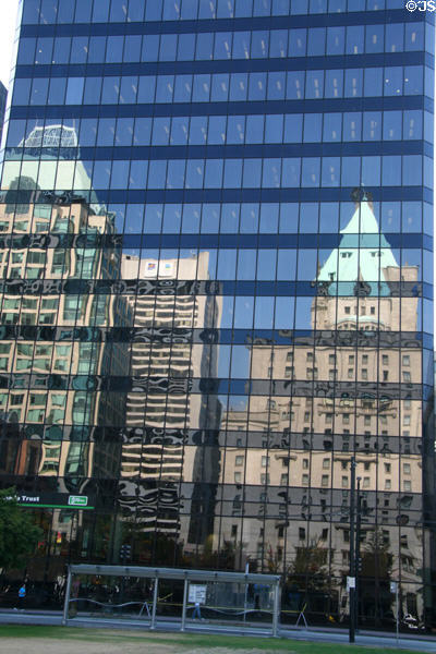 Hotel Vancouver reflected in Toronto Dominion Tower. Vancouver, BC.