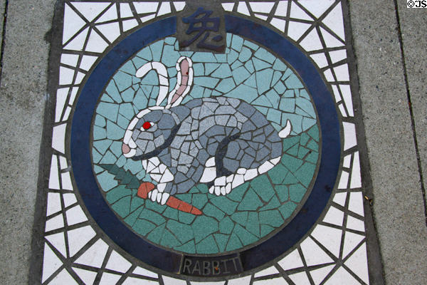 Rabbit mosaic at Dr. Sun Yat-Sen Park. Vancouver, BC.