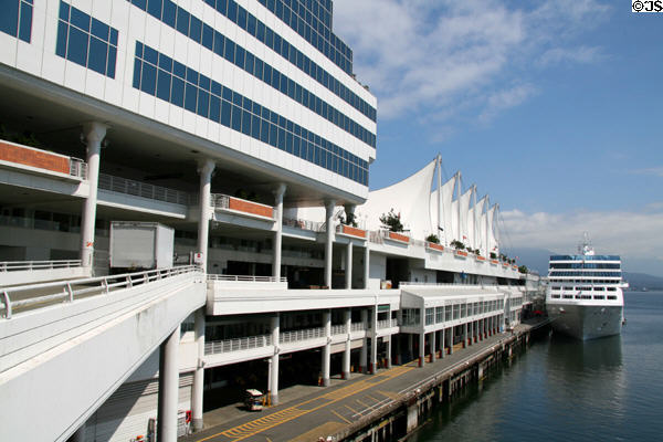 Canada Place with Tahitian Princess cruise ship. Vancouver, BC.