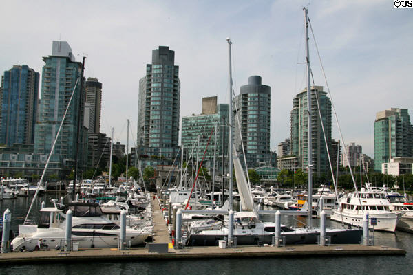 Condo-apartments along Coal Harbour. Vancouver, BC.