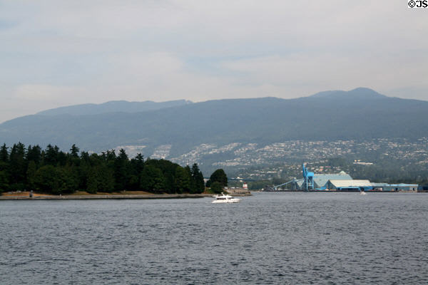 Mountains of Vancouver's North Shore over Stanley Park. Vancouver, BC.