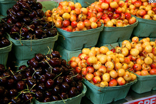 Cherries at Granville Island Market. Vancouver, BC.