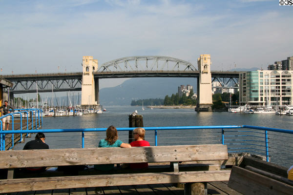 Burrard Bridge over False Creek from Granville Island Market. Vancouver, BC.