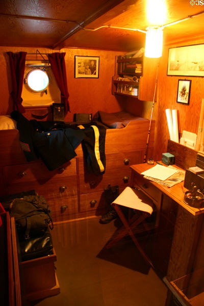 Cabin of Henry Larsen, Commander of RCMP St. Roch at Vancouver Maritime Museum. Vancouver, BC.