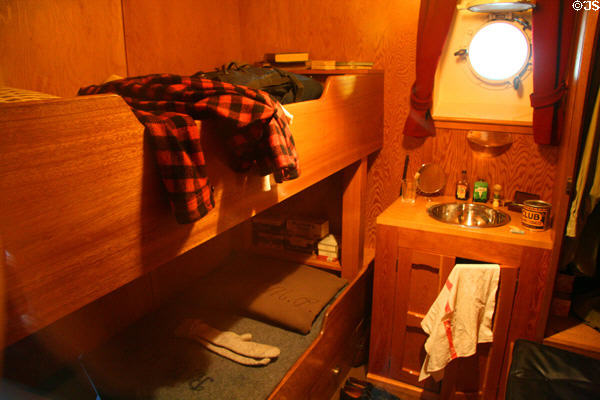 Cook's cabin aboard RCMP St. Roch at Vancouver Maritime Museum. Vancouver, BC.