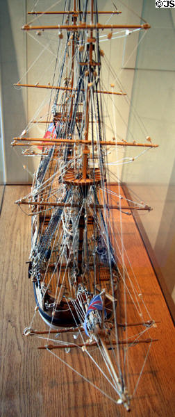 Model of James Cook's HMS Endeavour (1764) at Vancouver Maritime Museum. Vancouver, BC.