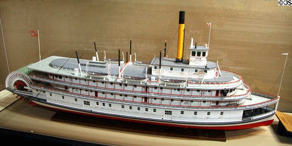 Model of sternwheeler Sicamous (1914) used on Lake Okanagan at Vancouver Maritime Museum. Vancouver, BC.