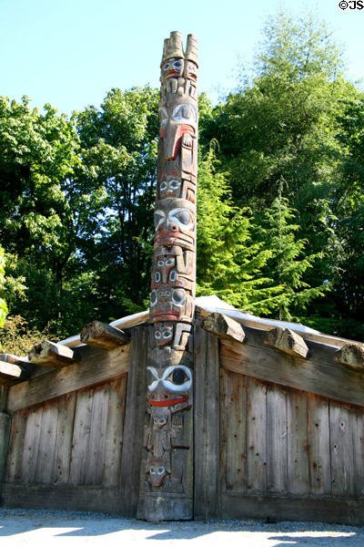 Haida carved house pole at Museum of Anthropology at UBC. Vancouver, BC.