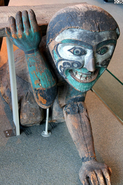 Slave figure from Kwagiutl house post at Museum of Anthropology at UBC. Vancouver, BC.