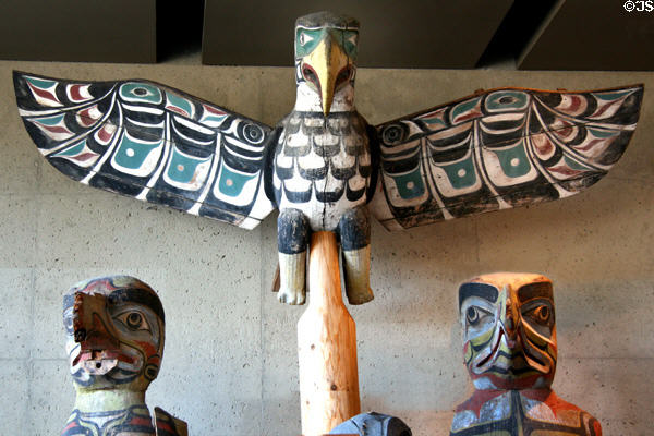 Northwest Coast native carved figures at Museum of Anthropology at UBC. Vancouver, BC.