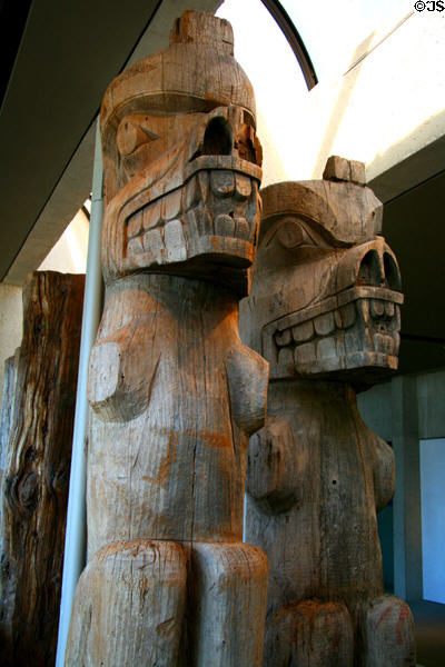 Detail of Northwest Coast native totems at Museum of Anthropology at UBC. Vancouver, BC.