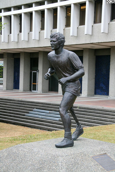 Statue of Terry Fox on Simon Fraser University campus. Vancouver, BC.