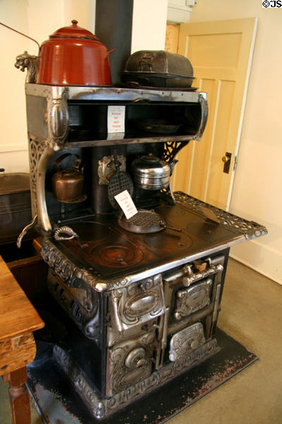 W.J. Copp Son & Co. Cast iron kitchen stove of Elworth house at Burnaby Village Museum. Burnaby, BC.