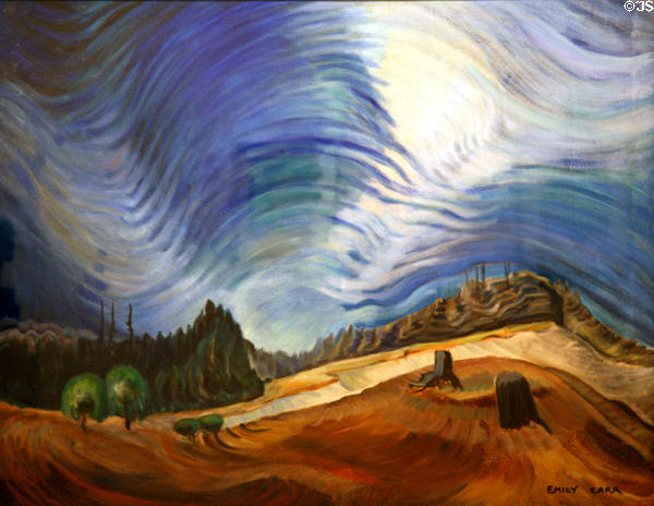 Above the Gravel Pit painting (1937) by Emily Carr at Vancouver Art Gallery. Vancouver, BC.