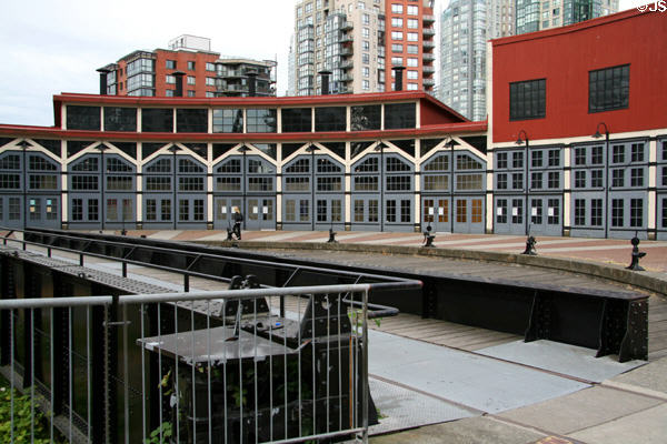 Turntable of Canadian Pacific Railway Roundhouse (1888) in Yaletown. Vancouver, BC.