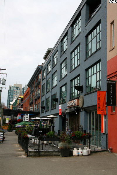 Yaletown heritage buildings repurposed to shops & studios. Vancouver, BC.