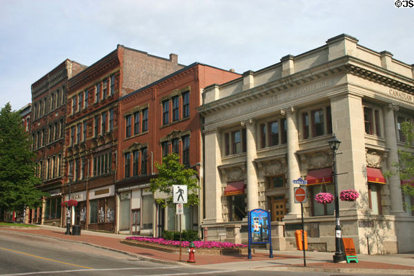 Heritage buildings (c1878) on King Street at Germaine. Saint John, NB.