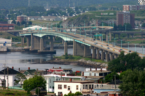 View of freeway bridge into Saint John. Saint John, NB.