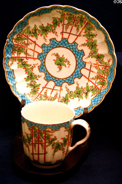 Dr. Wall Worcester cup & saucer (c1765) at Beaverbrook Art Gallery. Fredericton, NB.