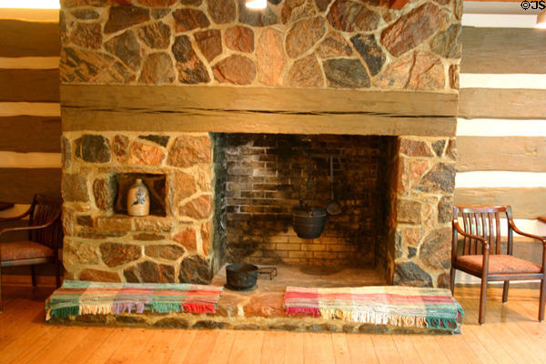 Stone fireplace at McMichael Gallery. Kleinburg, ON.