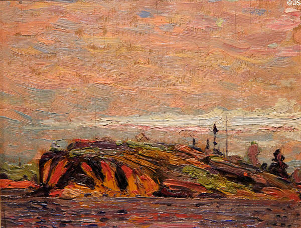 Rock-MacCallum's Channel painting on board (1914) by Tom Thomson at McMichael Gallery. Kleinburg, ON.