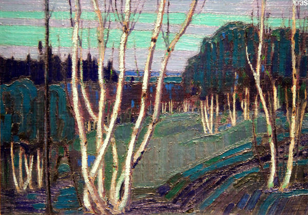 Silver Birches painting (1915-6) by Tom Thomson at McMichael Gallery. Kleinburg, ON.