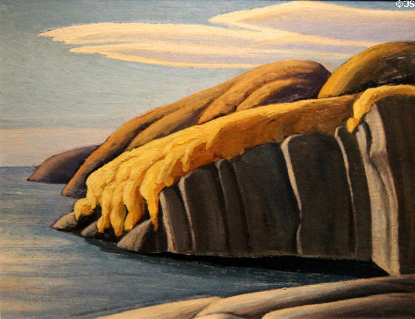 North Shore, Lake Superior painting on board (c1921) by Lawren Harris at McMichael Gallery. Kleinburg, ON.