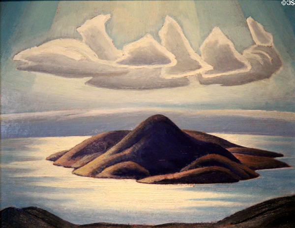 Pic Island painting on board (1922) by Lawren Harris at McMichael Gallery. Kleinburg, ON.