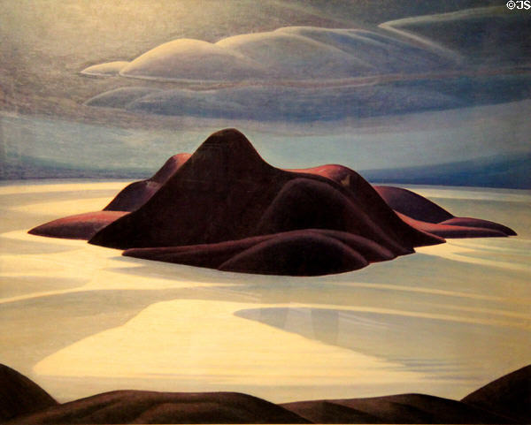 Pic Island painting on board (c1924) by Lawren Harris at McMichael Gallery. Kleinburg, ON.
