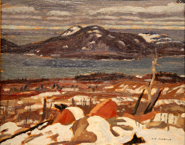 Pic Island, Lake Superior painting on board (1925) by A.Y. Jackson at McMichael Gallery. Kleinburg, ON.