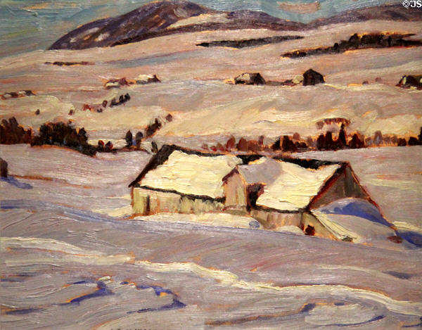 St Tite de Caps painting on board (1937) by A.Y. Jackson at McMichael Gallery. Kleinburg, ON.